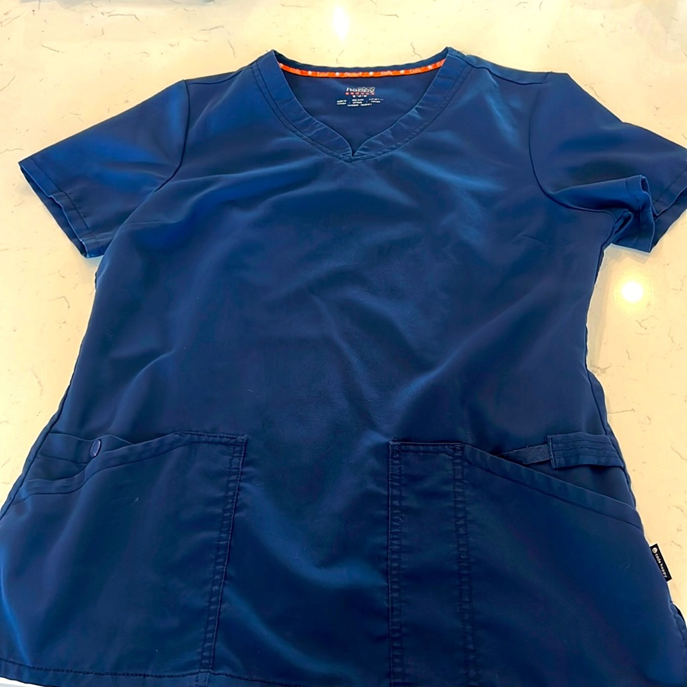 Happy code size medium navy scrub top.